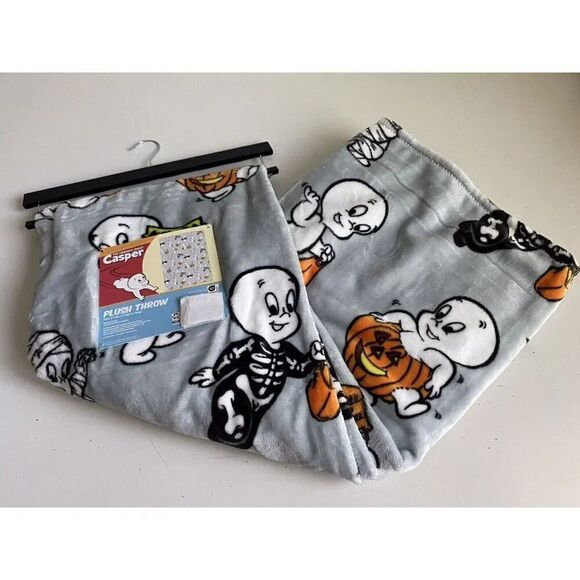 Casper the Friendly Ghost Plush Soft Blanket Throw 50x70” Halloween Costumes NEW - Picture 3 of 16